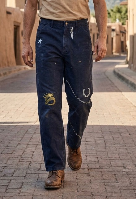 Upcycled Black Carhartt Pants | Knomad Tiger