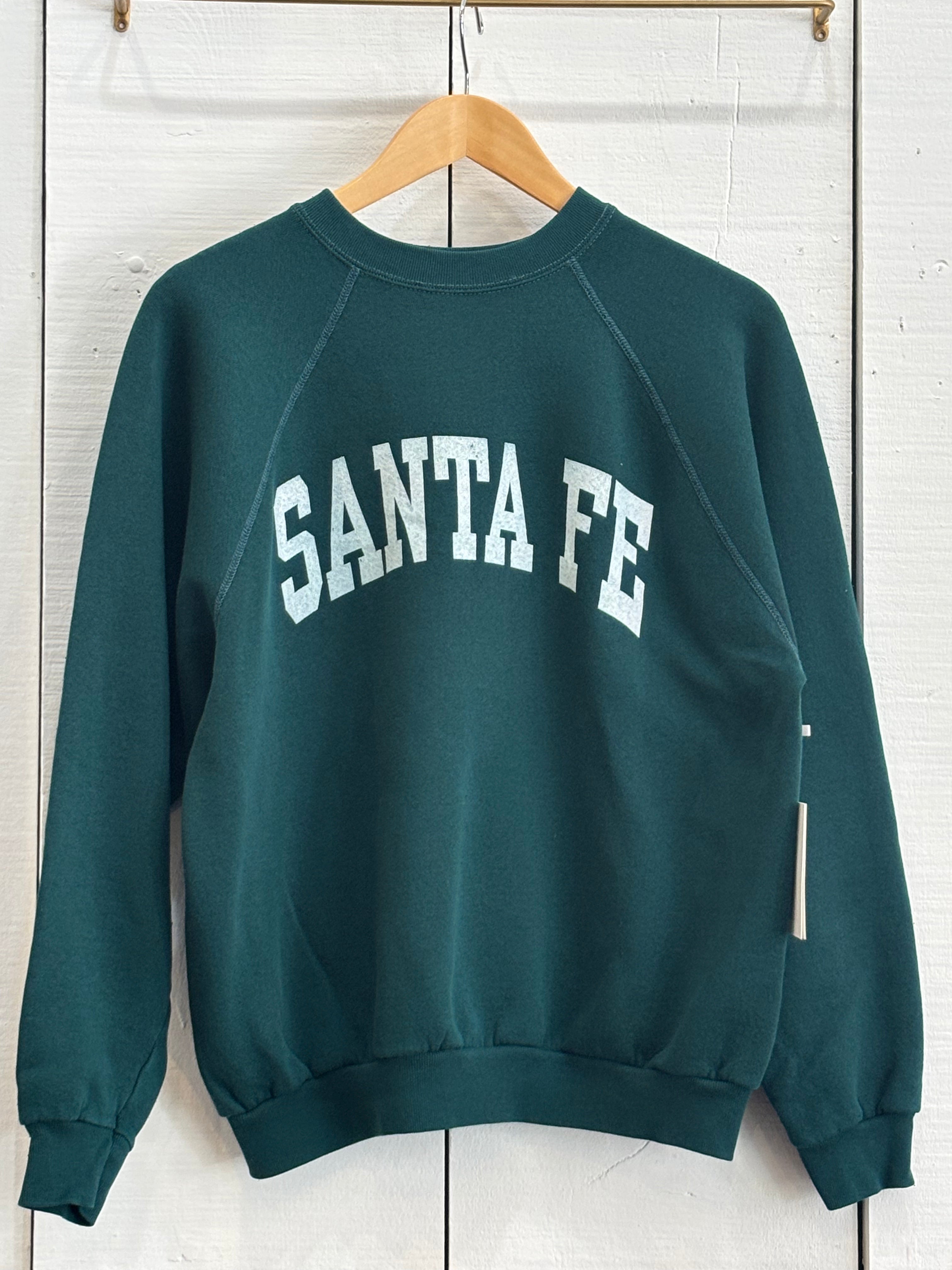 Santa Fe | Vintage Varsity Crewneck in Forest Green
