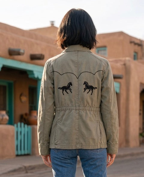 Upcycled Green Cotton Jacket | Knomad Tiger