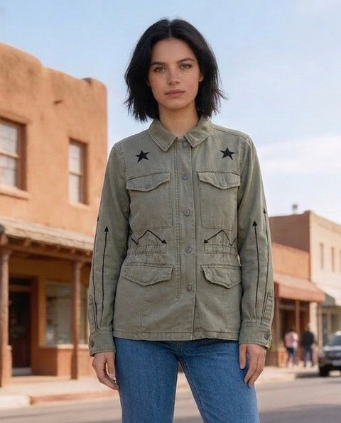Upcycled Green Cotton Jacket | Knomad Tiger
