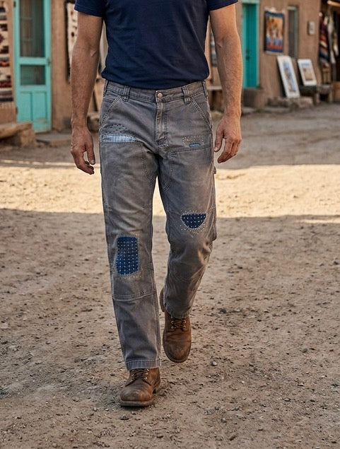 Upcycled Mended Grey Carhartt Pants | Knomad Tiger
