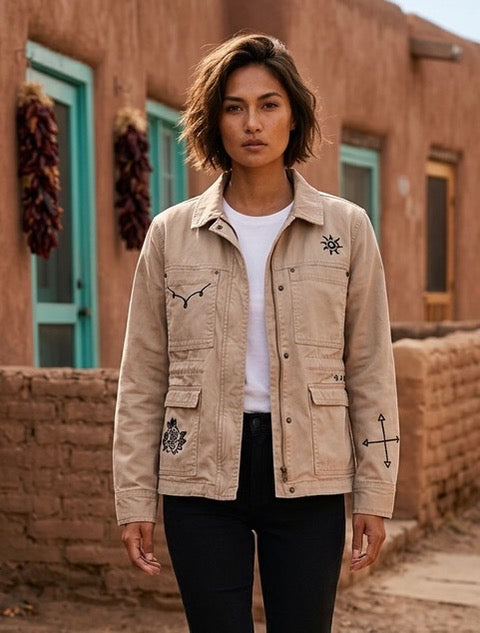 Upcycled Tan Cotton Jacket | Knomad Tiger