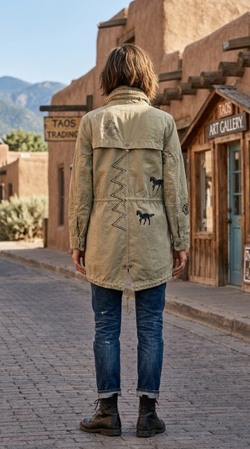 Upcycled Green Rain Jacket | Knomad Tiger