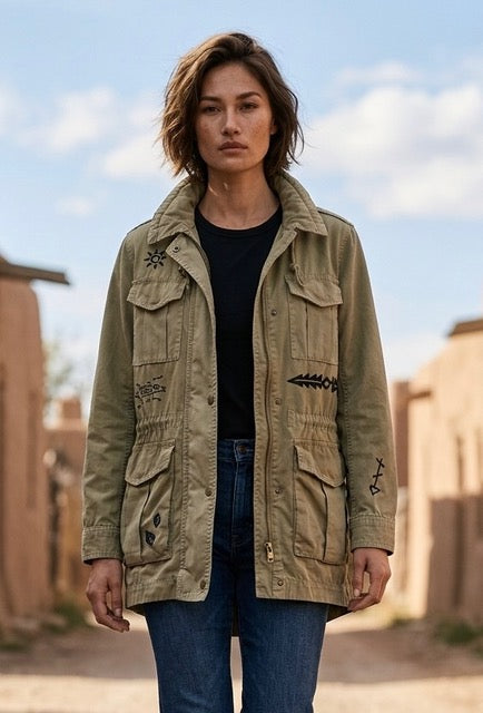 Upcycled Green Rain Jacket | Knomad Tiger