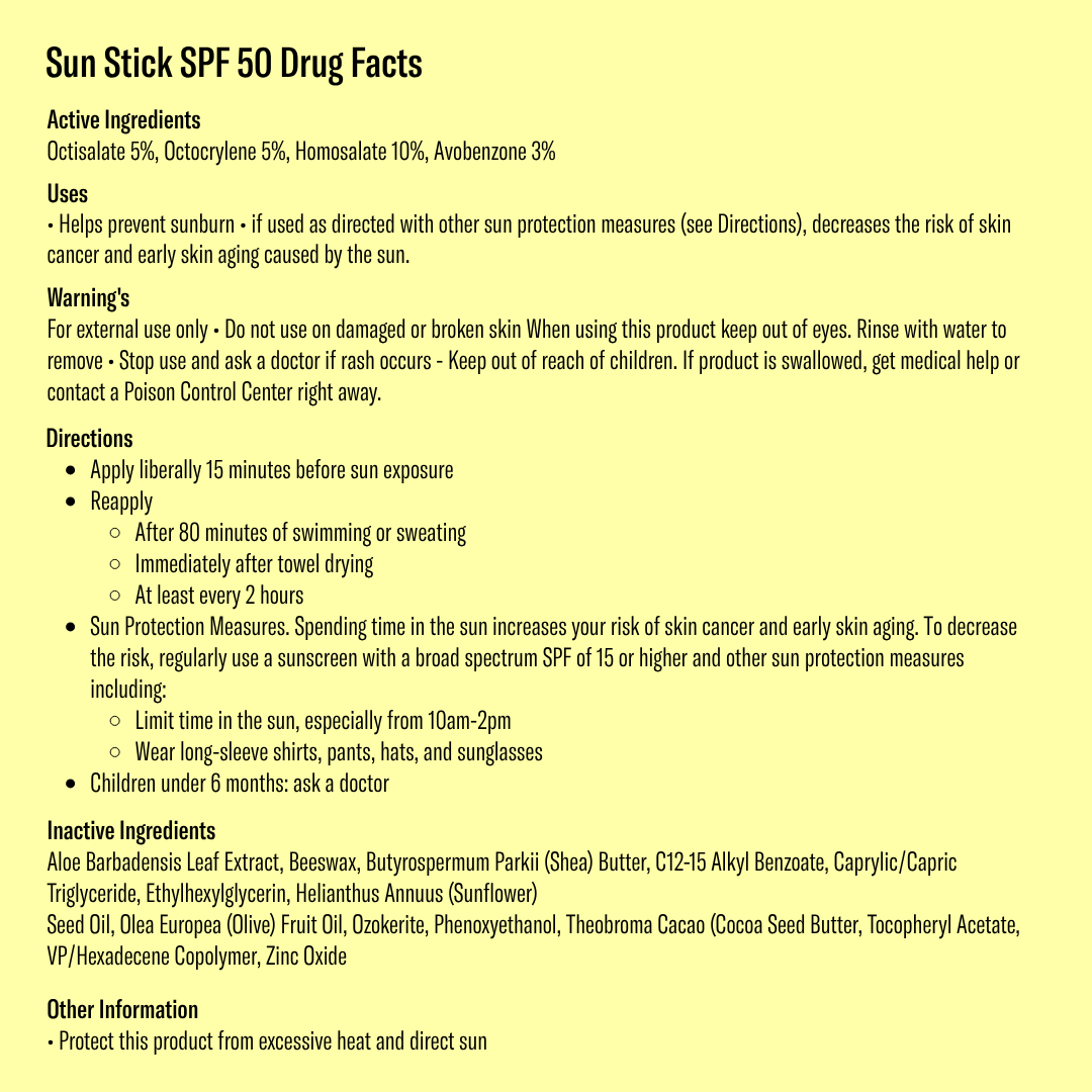 Bask Spf 50 Suncreen Stick | Fragrance Free