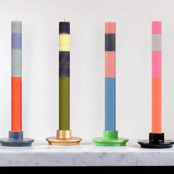 Abstract Striped Pillar Candles | Box of 6