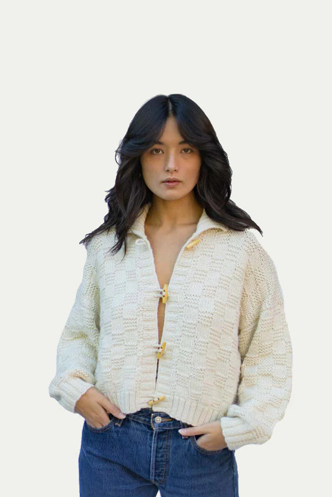 Basket Weave Cardigan | Crema