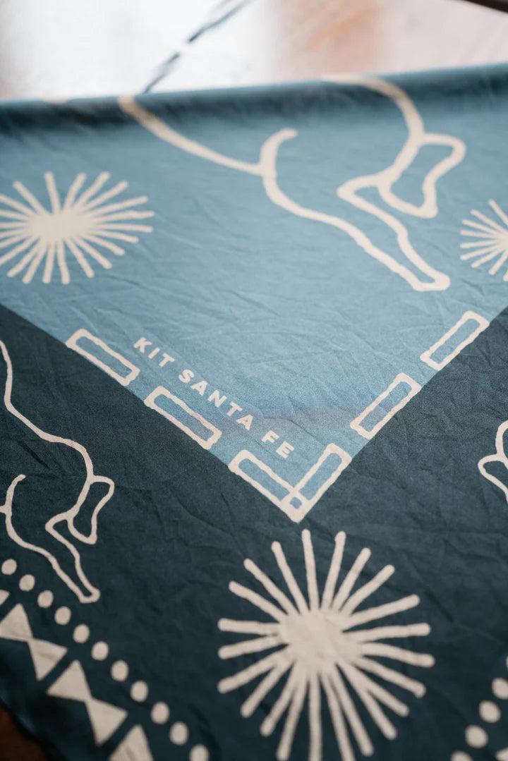 Black and Steel Blue Two-Toned Wild Rag