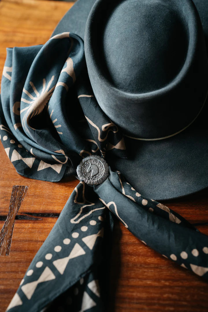 Black and Steel Blue Two-Toned Wild Rag