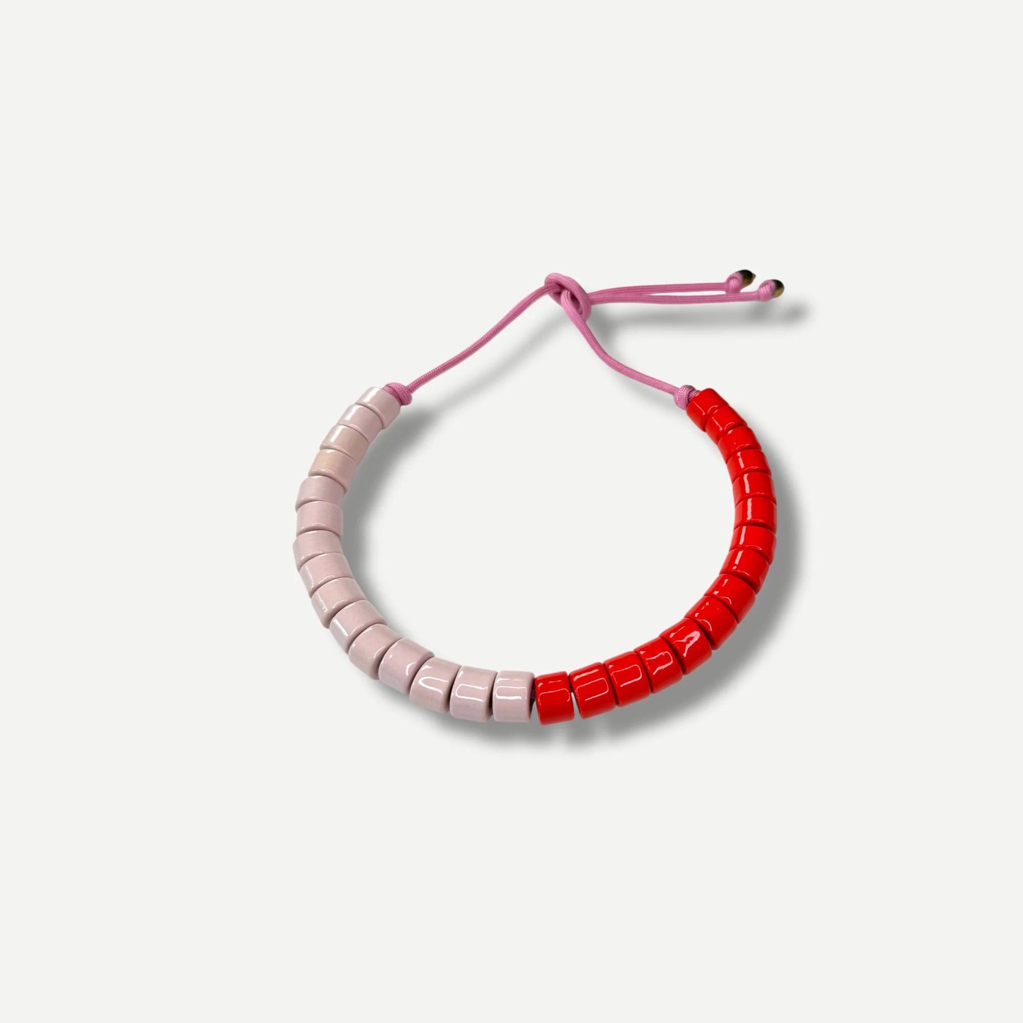 BLUSH & LOBSTER SPLIT CANDY | BEAD TWO NECKLACE