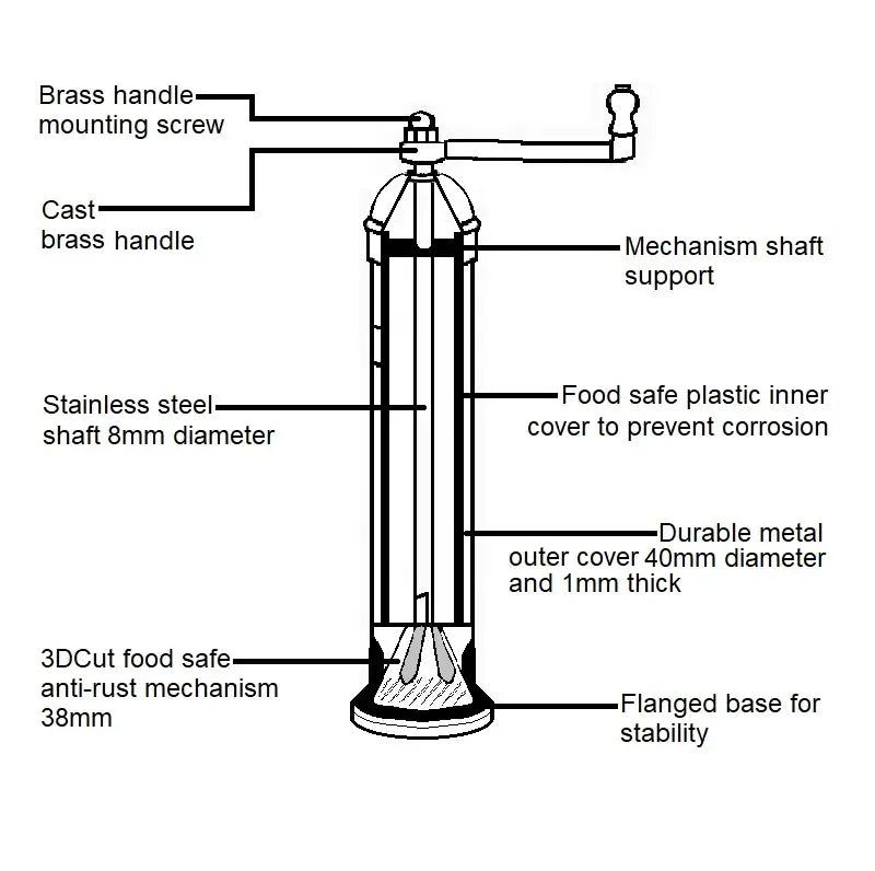Brass Salt + Pepper Mill