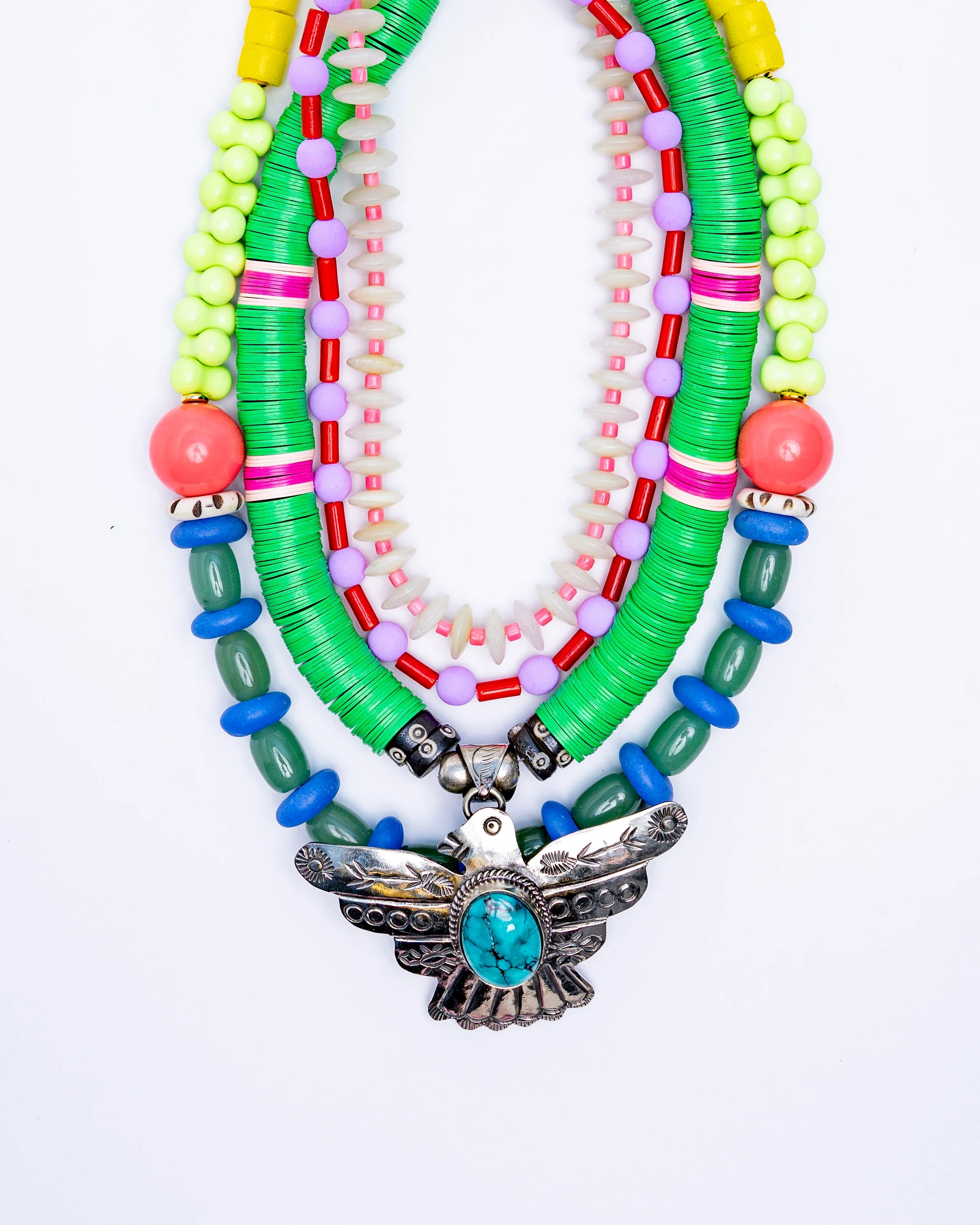 Clacite + Coral Necklace