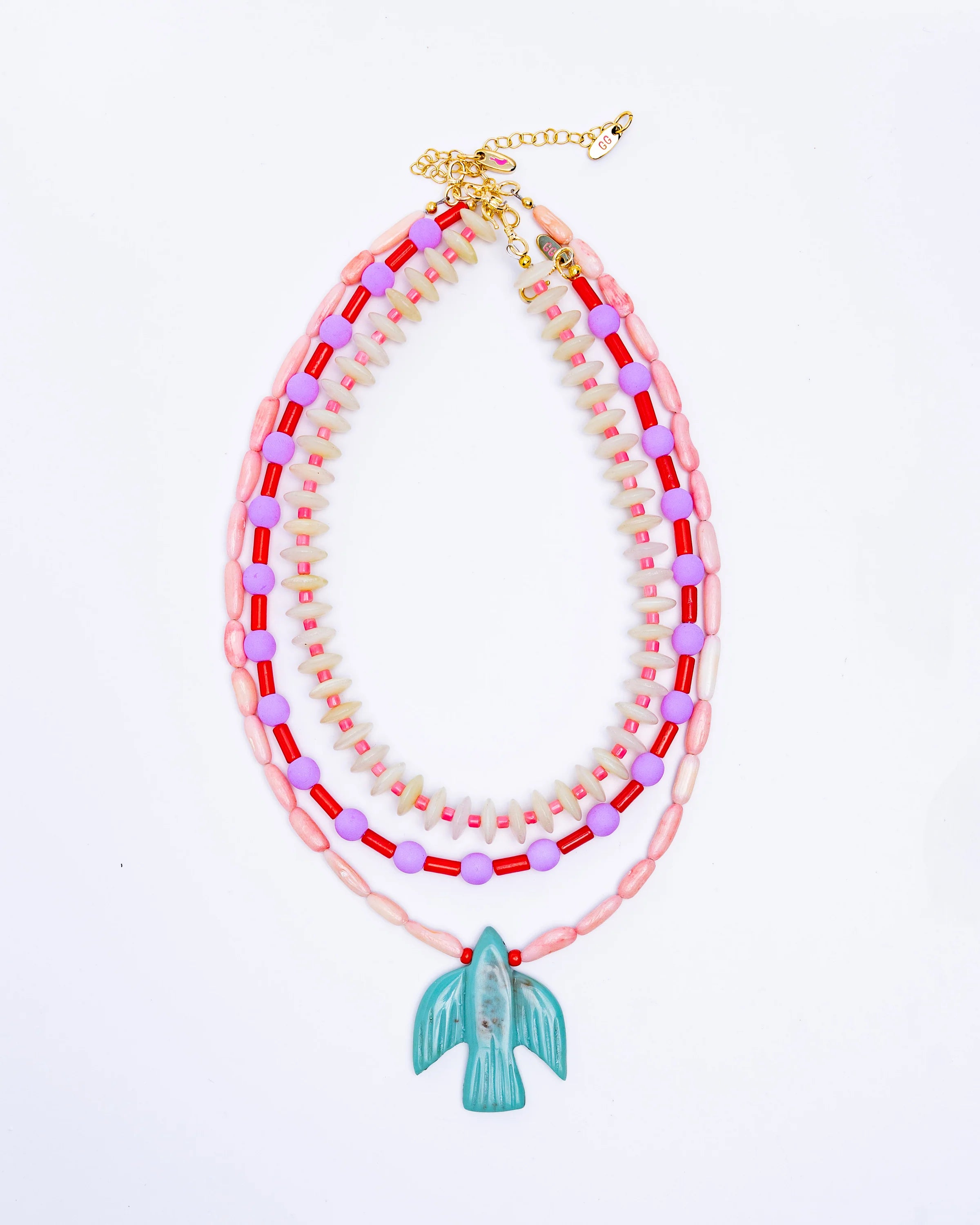Clacite + Coral Necklace