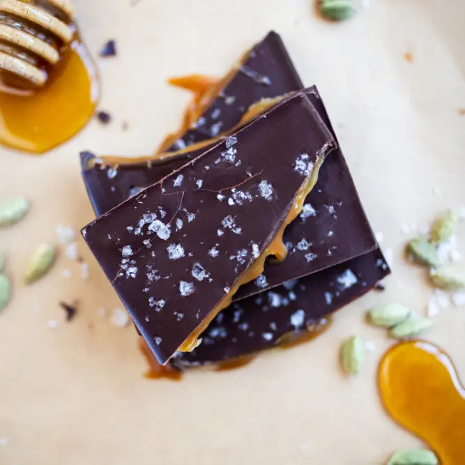 Cardamom and Honey Caramel with Sea Salt | Wildwood Chocolate