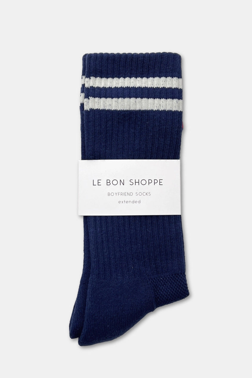 Extended Boyfriend Socks | Navy
