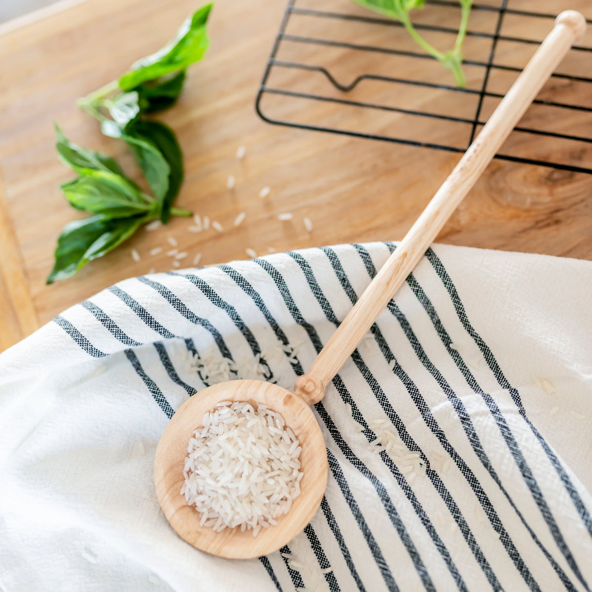 Hand Carved Wooden Scoop Spoon