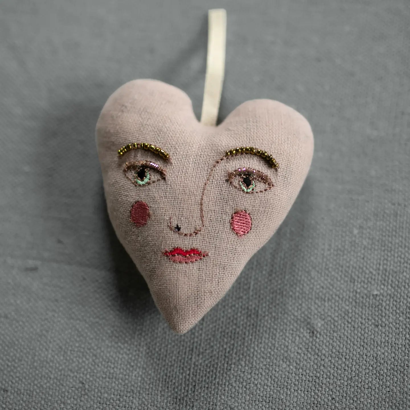 Handsome Heart | Cotton & Lavender Stuffed Ornament