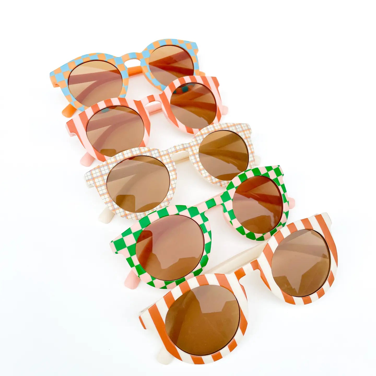 Kid's Checkered Sunglasses | Blush + Green