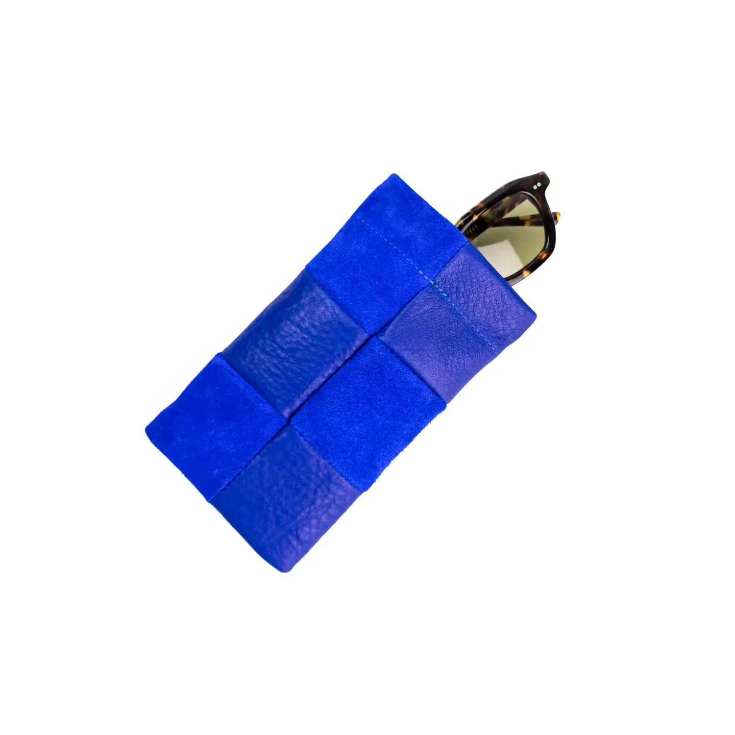 Lapis Check Leather | Sunglasses Case