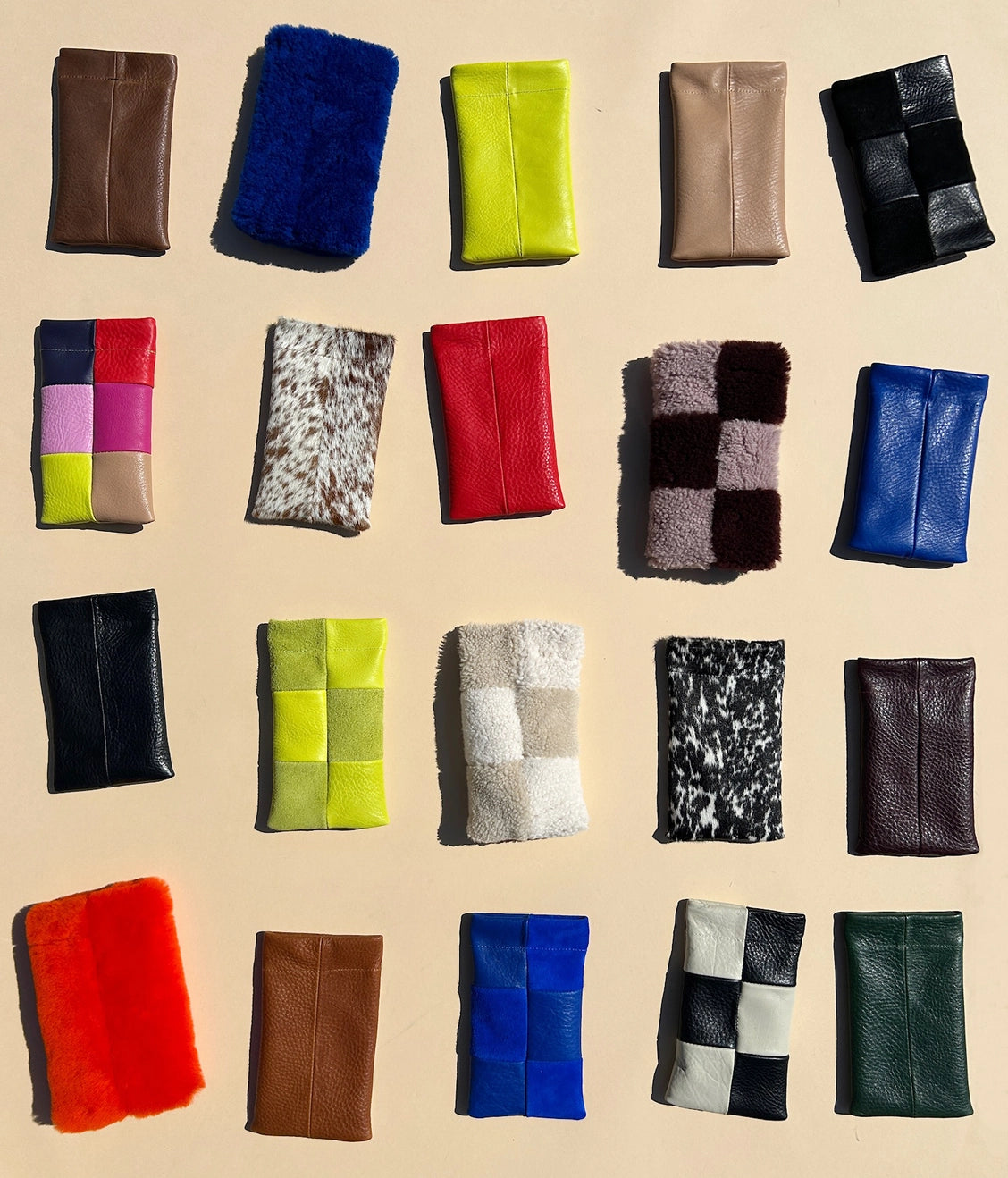 Lapis Check Leather | Sunglasses Case