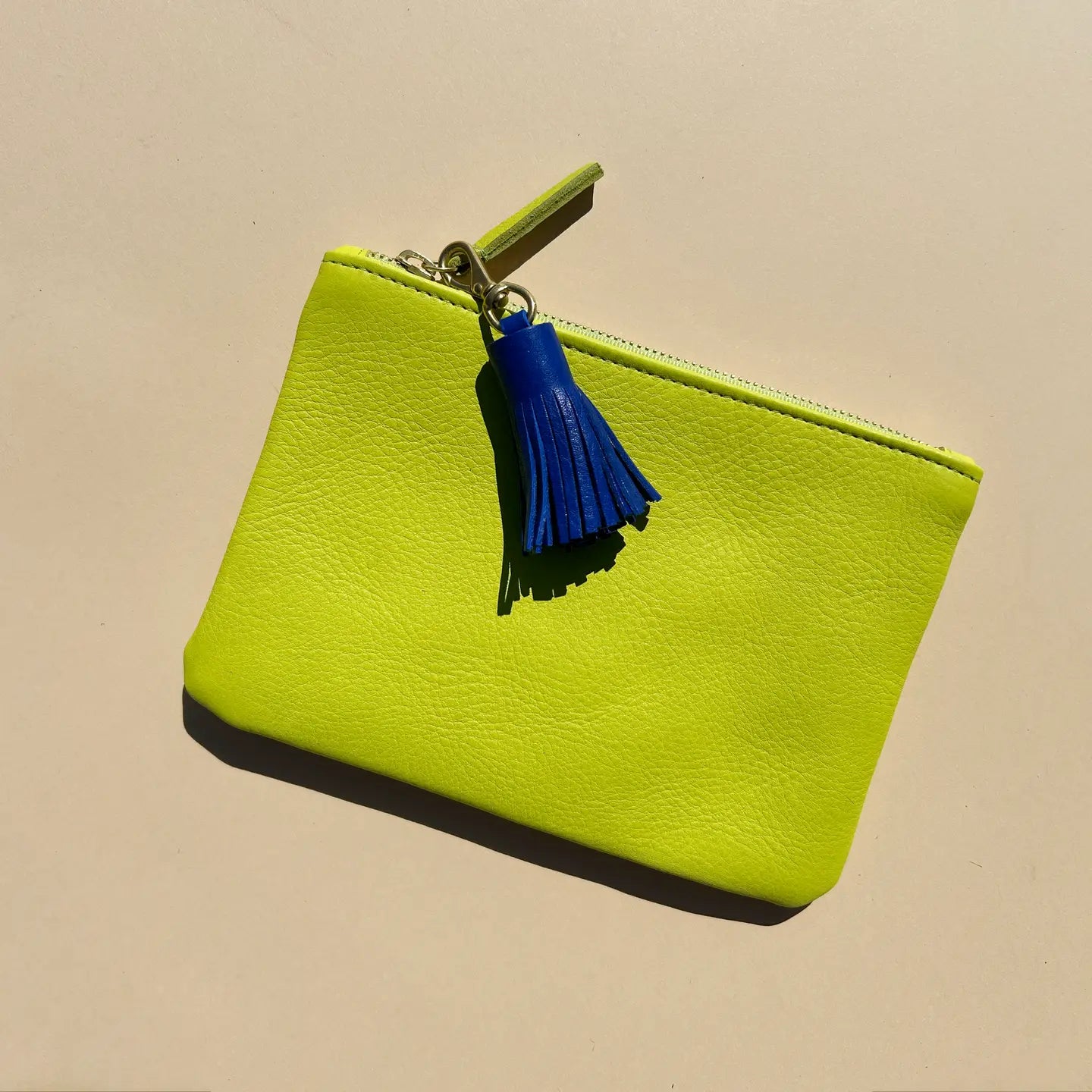 Lapis Leather Tassel Keychain