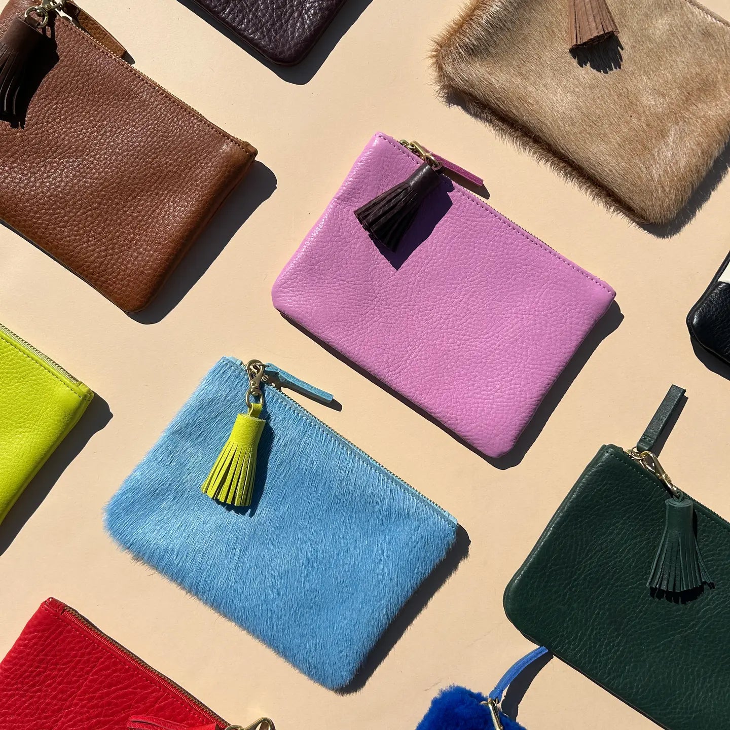 Lapis Leather Tassel Keychain