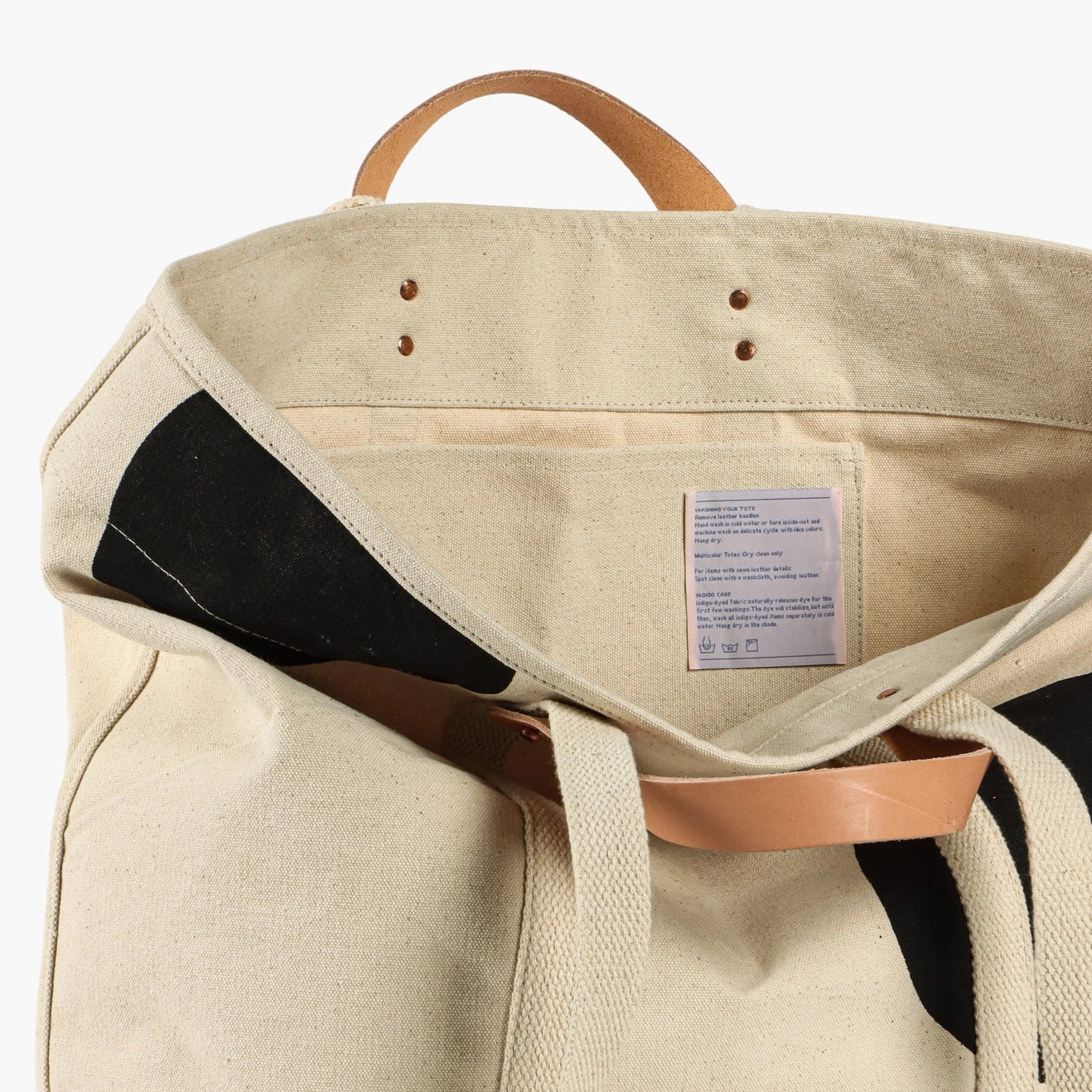 Large East West Tote | Black Polka Dot