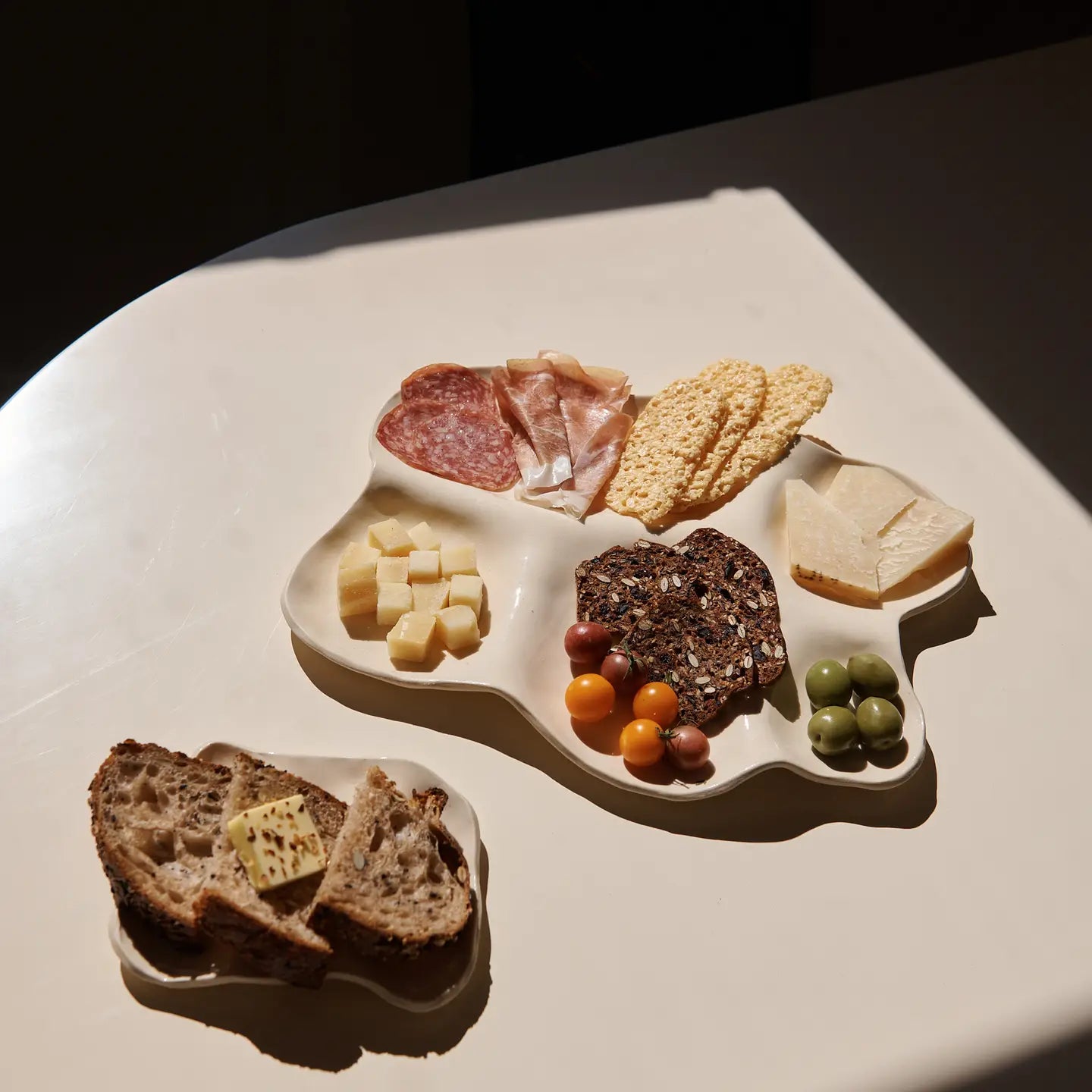 Large White Ceramic Charcuterie Board
