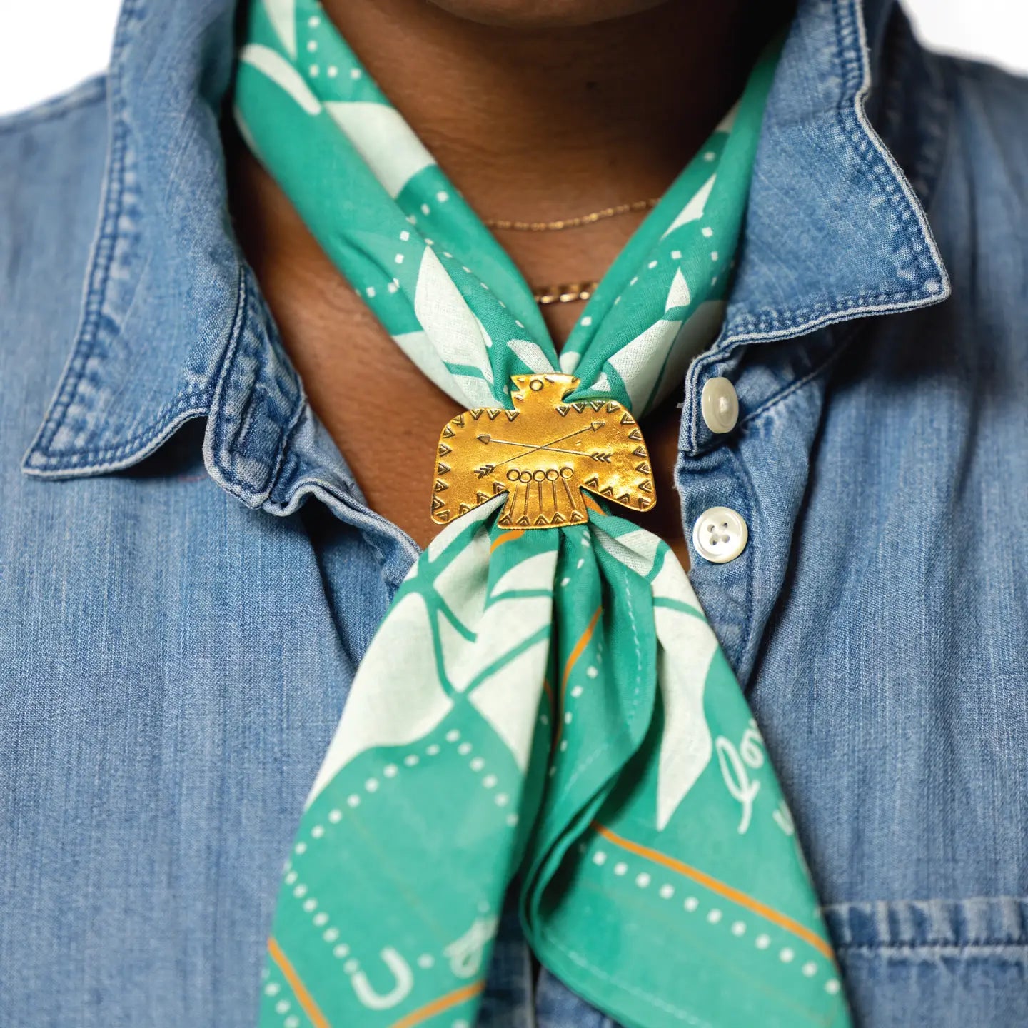 'Love Your Neighbor' | Cotton Voile Bandana in Mint