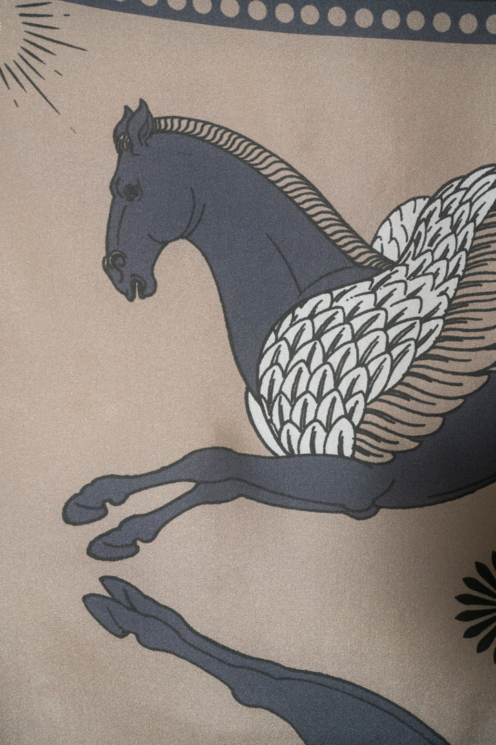 Pegasus Silk Bandana | Black + Sand