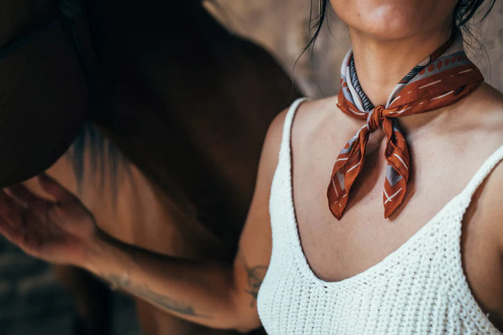 Pegasus Silk Bandana | Orange