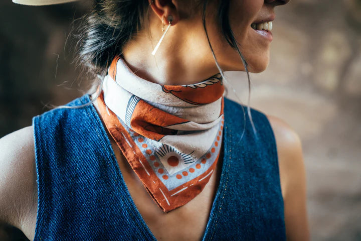 Pegasus Silk Bandana | Orange