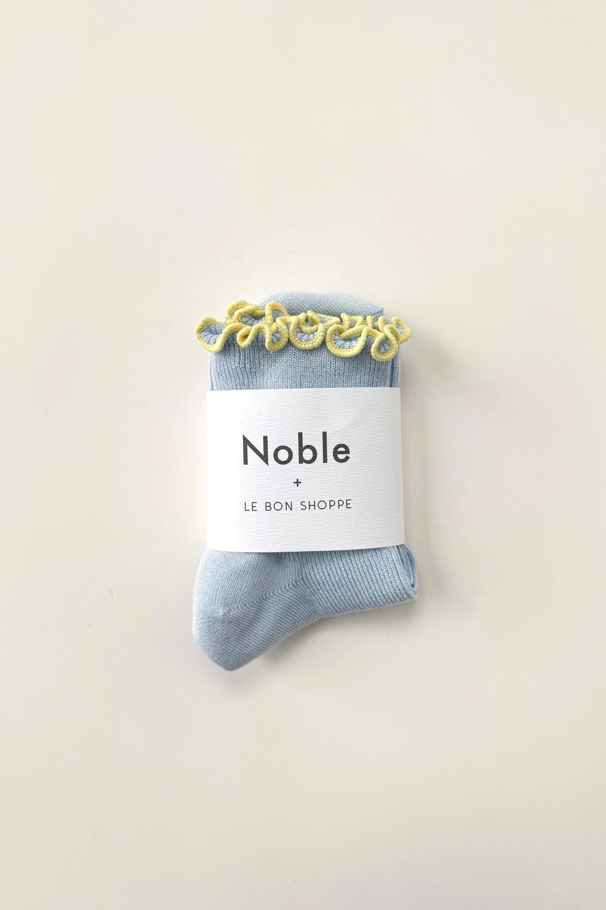 The Petite Ruffled Socks | Baby Blue + Butter