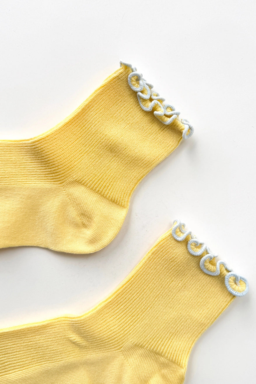 The Petite Ruffled Socks | Butter + Baby Blue