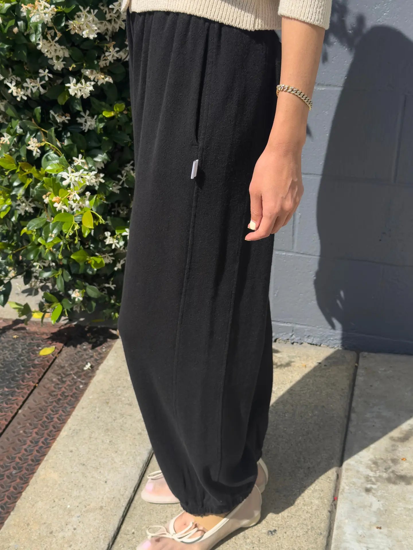 Pointelle Balloon Pants | Black