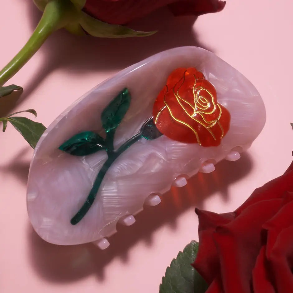 Red Rose Hair Claw