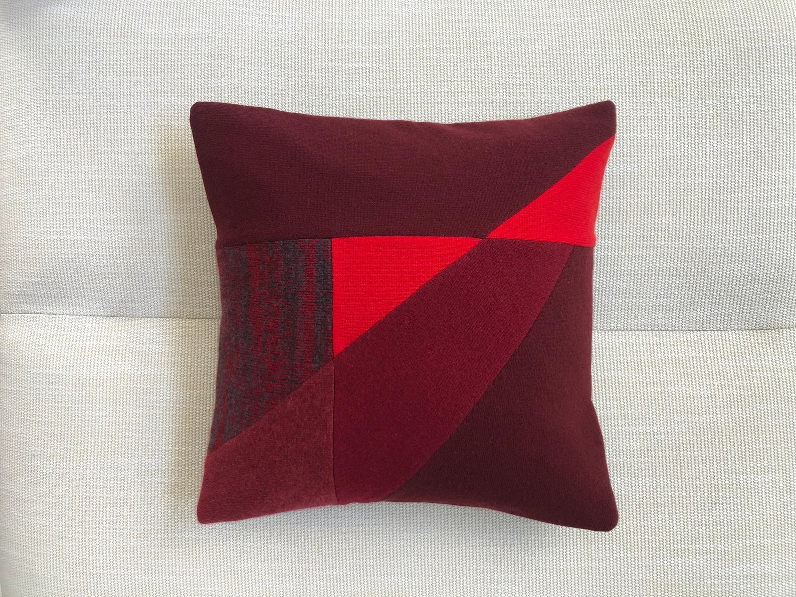 Red Shadow | Cashmere Pillow by Mila Hermanovski