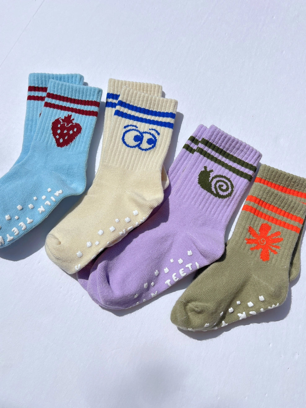 Ribbed Grip Sock | Strawberry