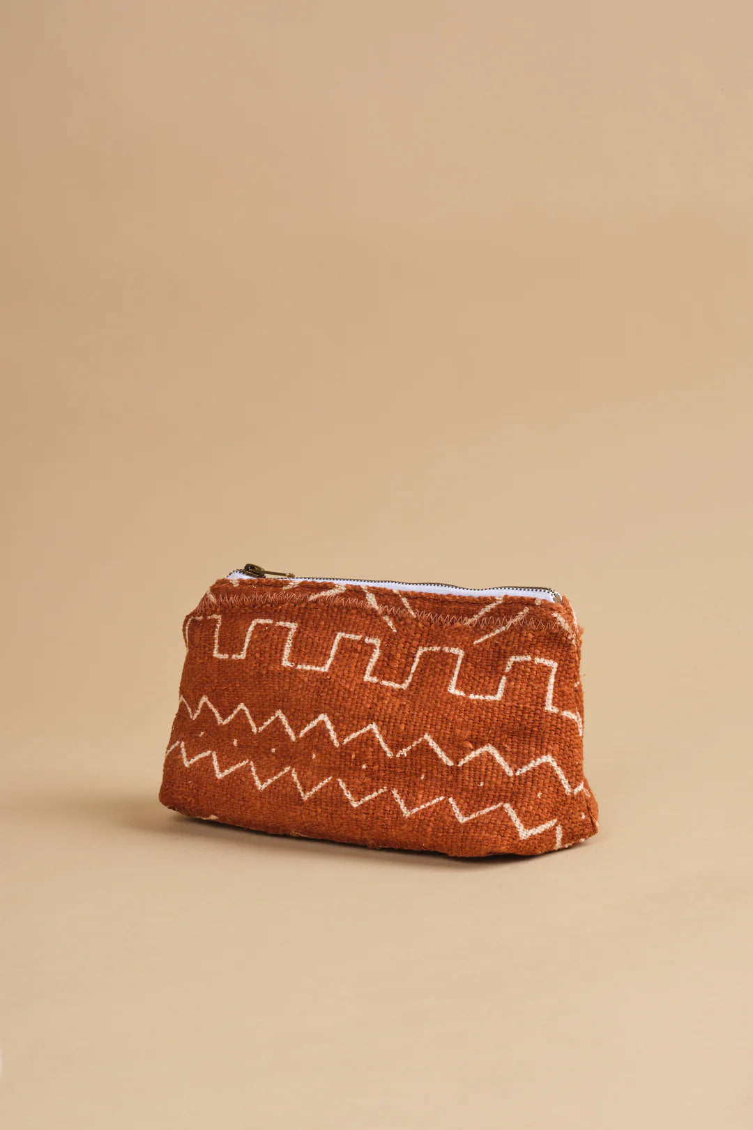 Rust ZigZag Cosmetic Pouch