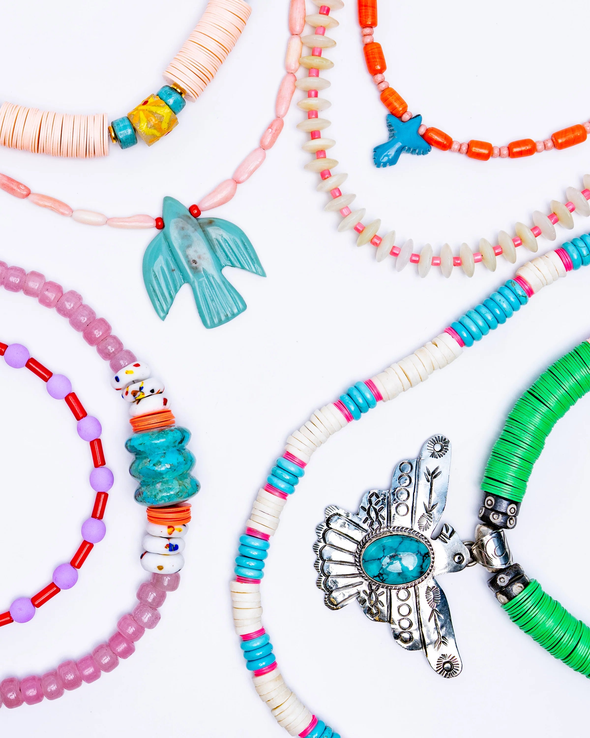 Shell Heishi and Turquoise Necklace