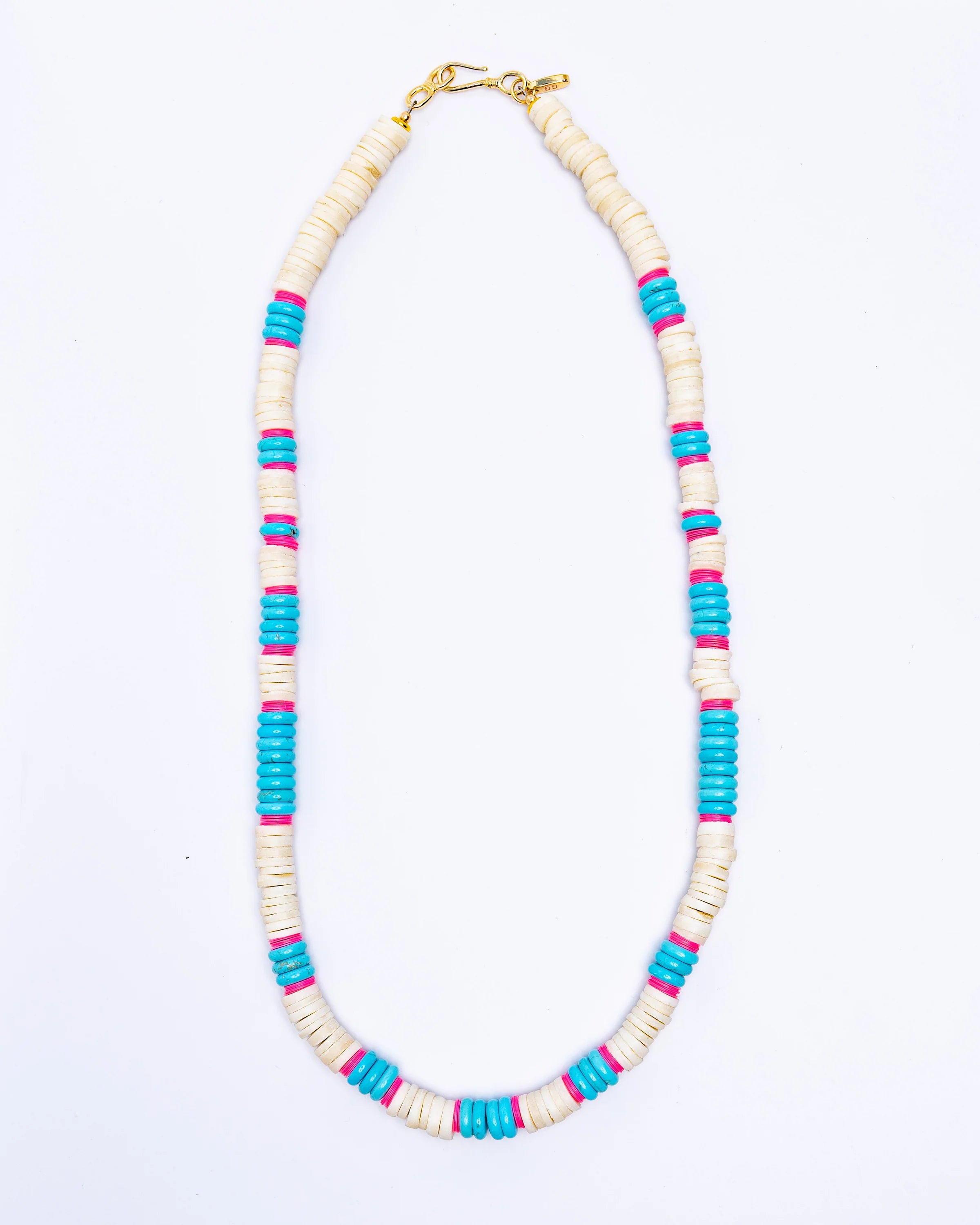 Shell Heishi and Turquoise Necklace