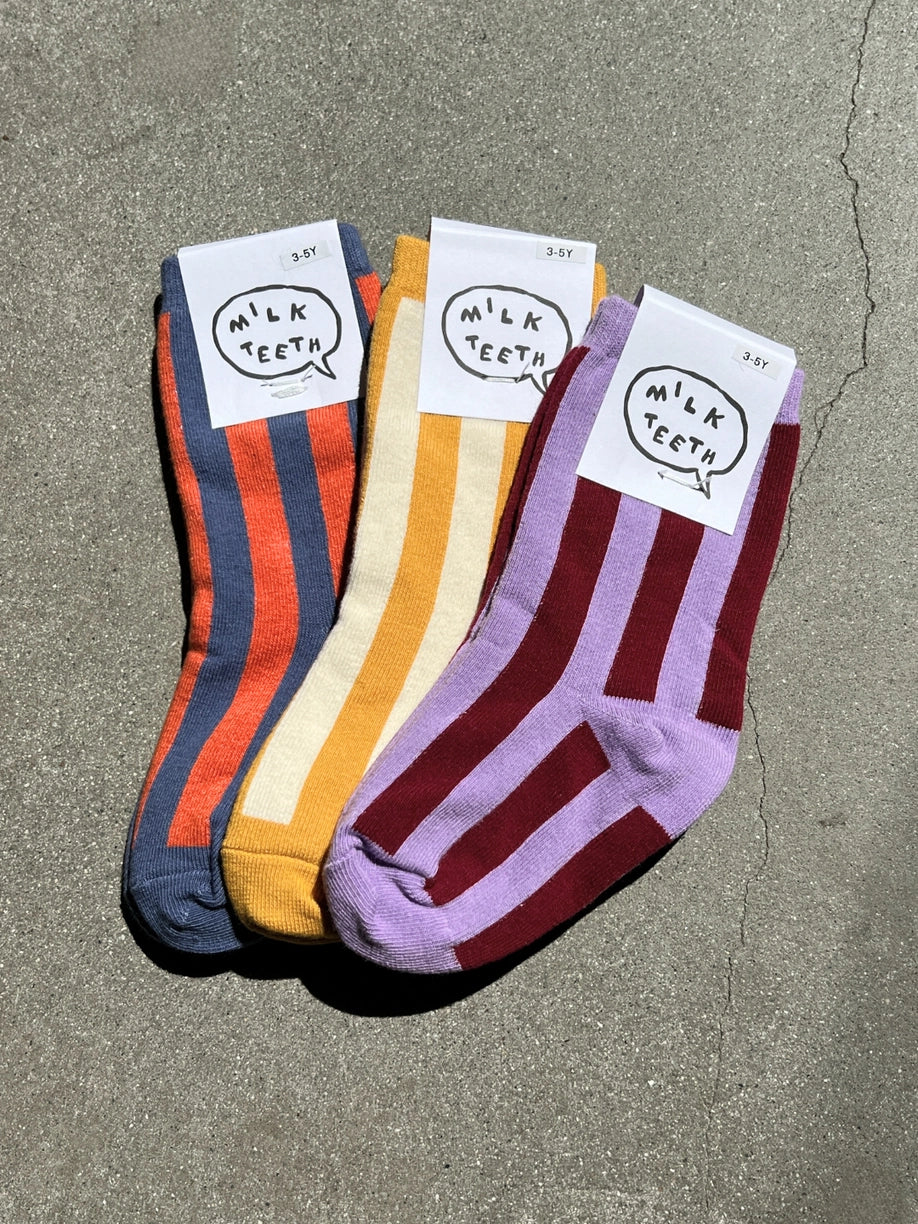 Kid's Stripe Socks | Slate