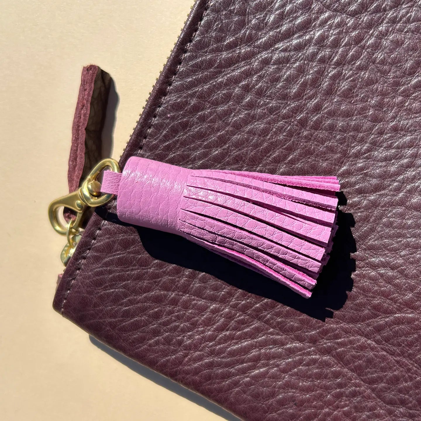 Sorbet Leather Tassel Keychain