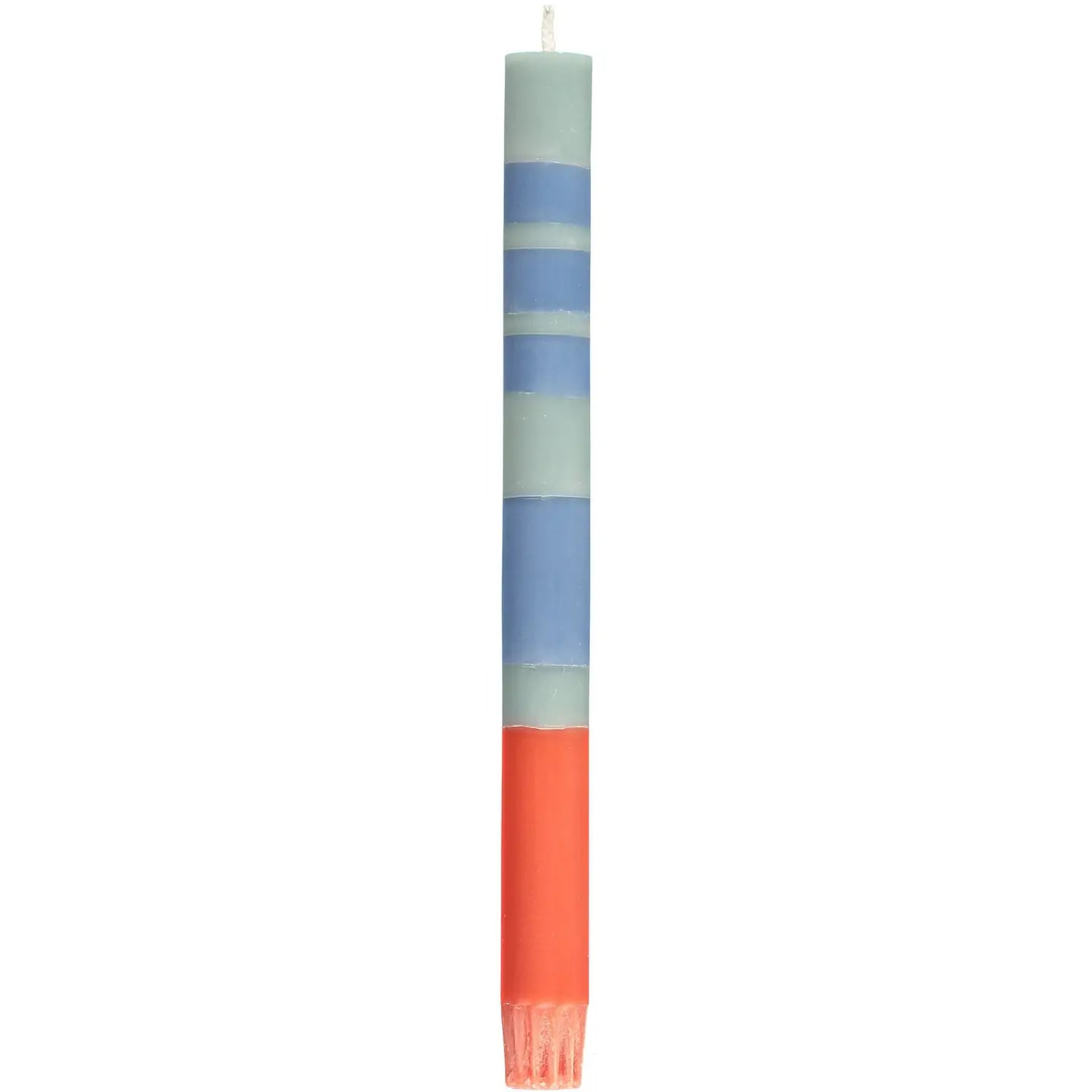 Striped Opaline & Rust Candles | Set of 4