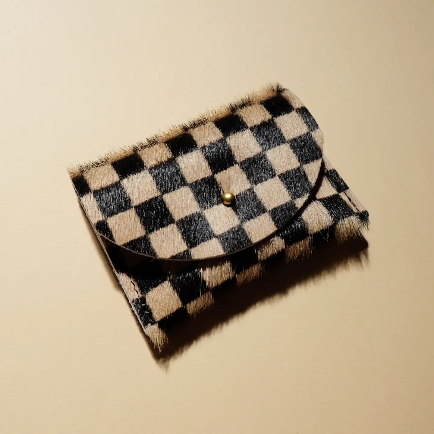 Tan Checkered Hide | Cardholder