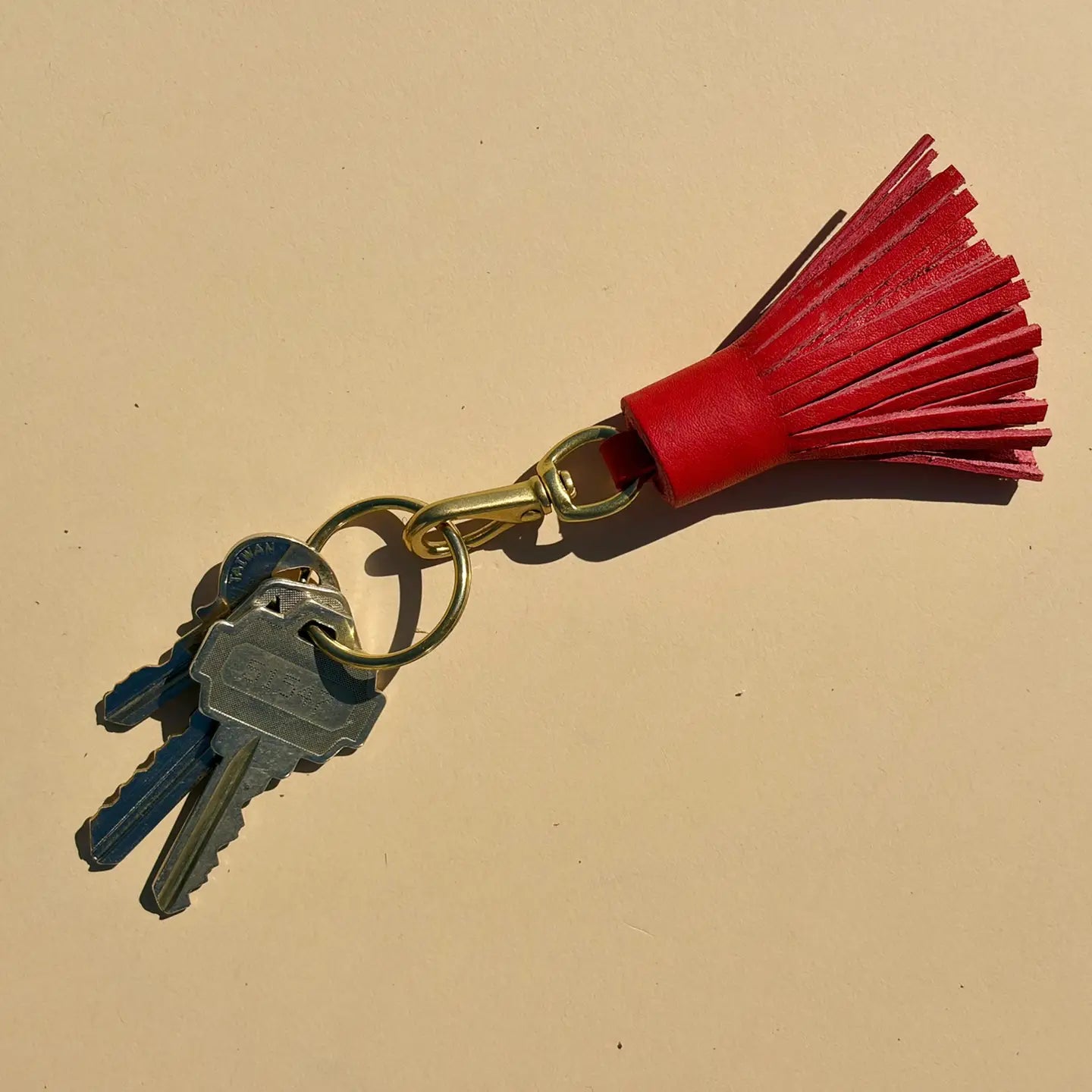 Tomato Leather Tassel Keychain
