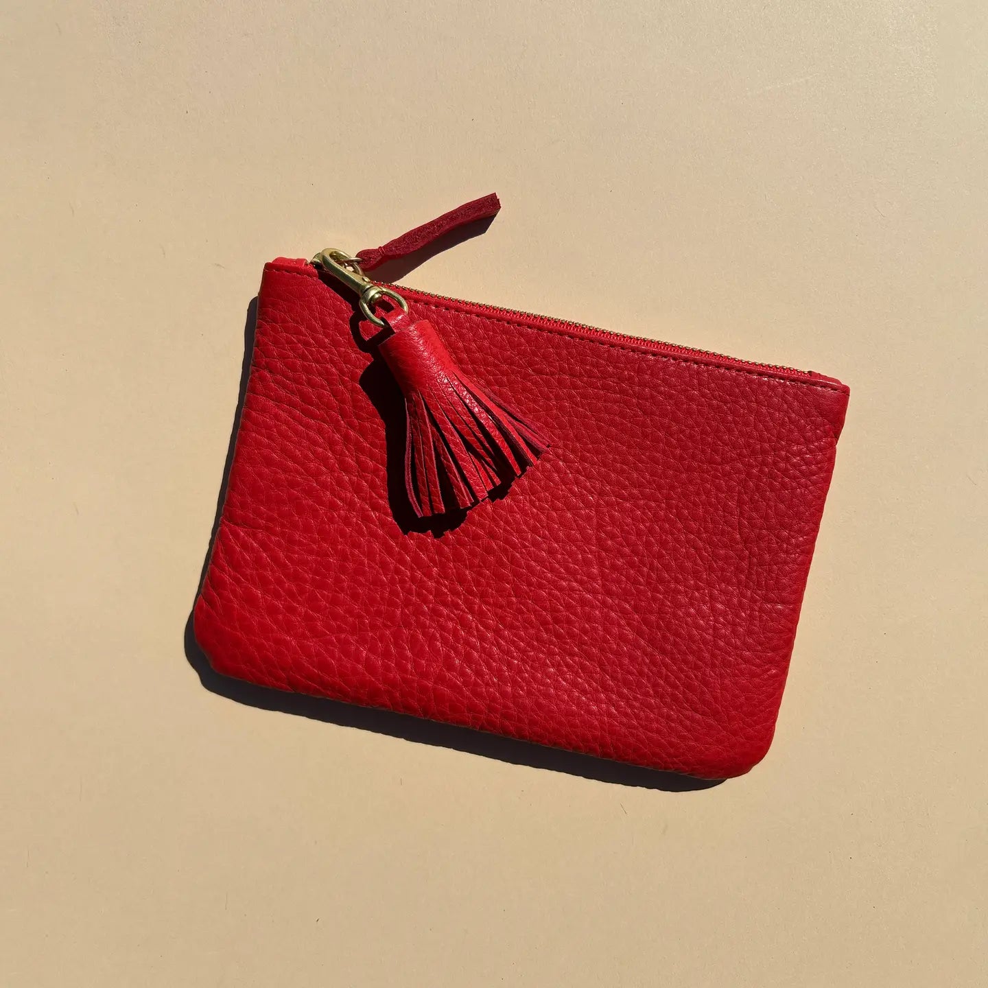 Tomato Leather Tassel Keychain