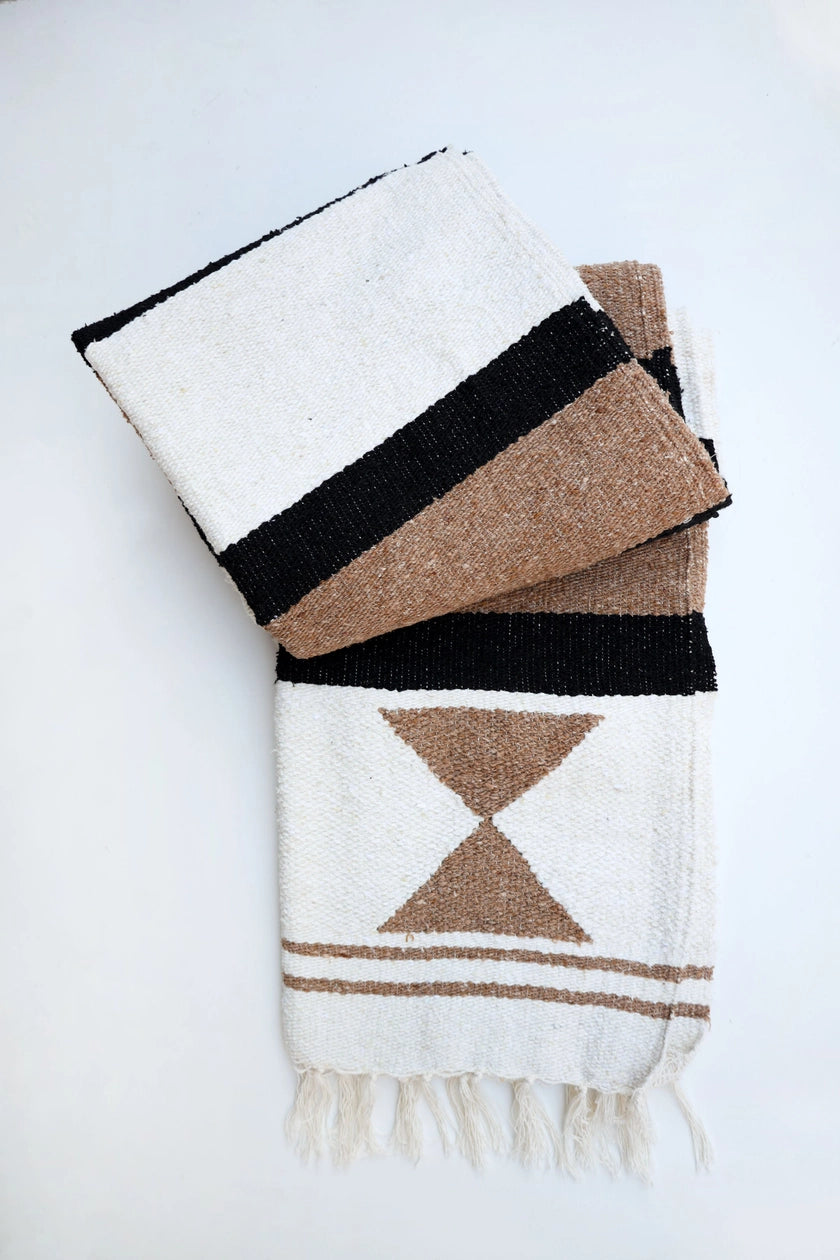 Artifact Lines in Crema | Handwoven Blanket