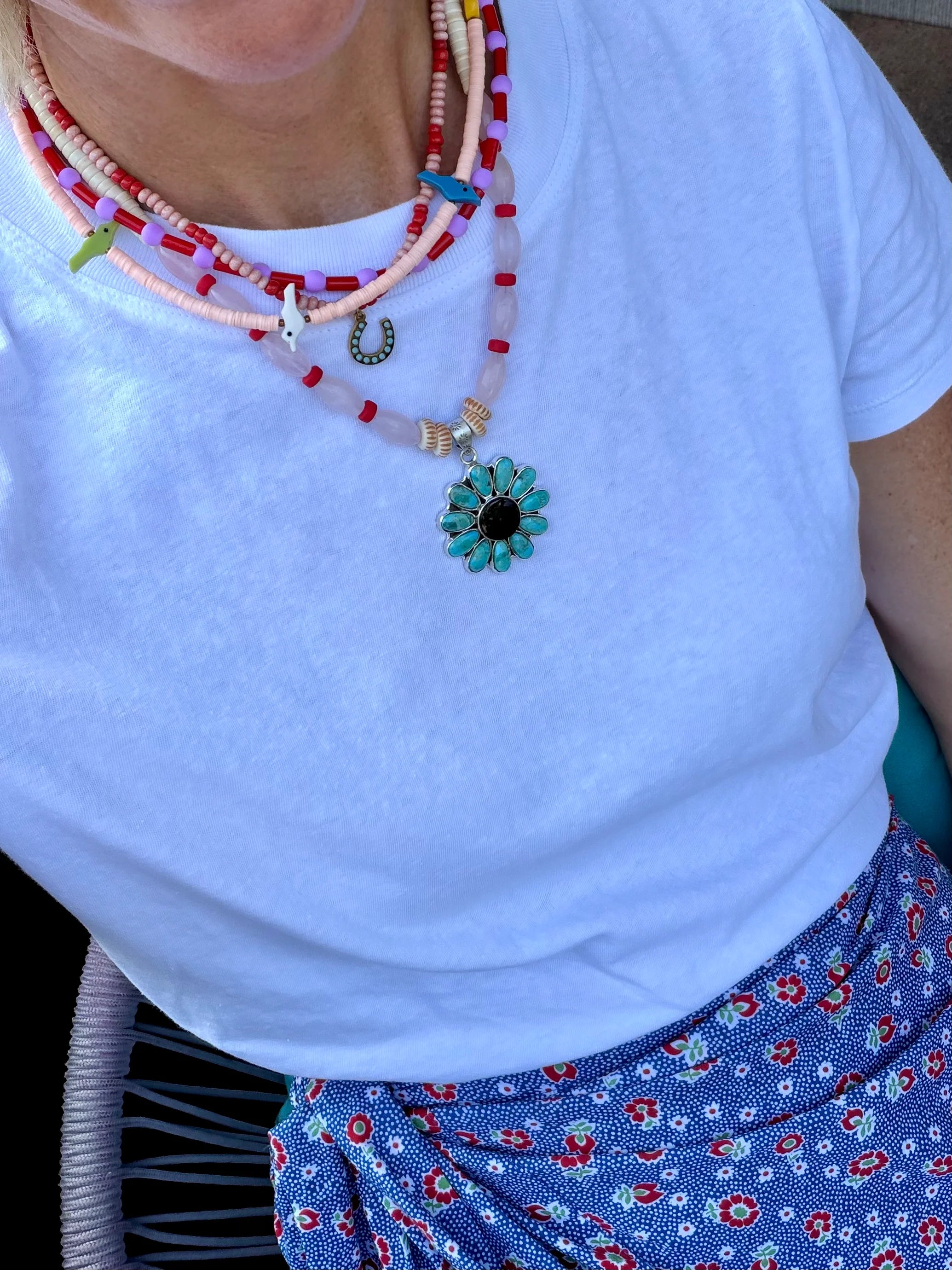 Turquoise Flower Necklace