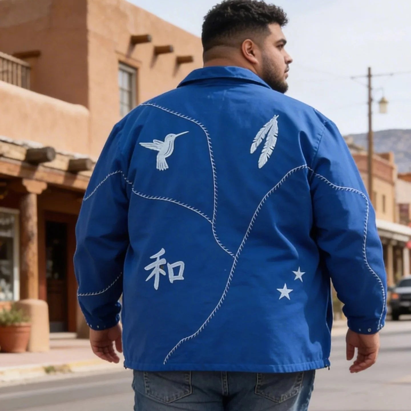 Upcycled Royal Blue Work Jacket | Knomad Tiger